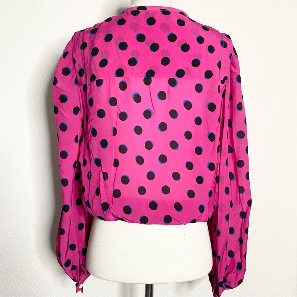 DEREK LAM 10 CROSBY Cropped Polka Dot Blou… - Picture 3 of 4
